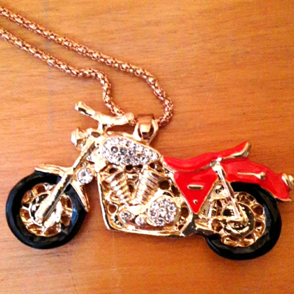 Betsey Johnson motorcycle necklace